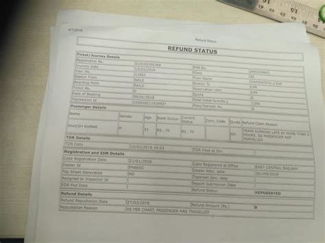 TDR Refund Amount-Indian Railways- iComplaints.in