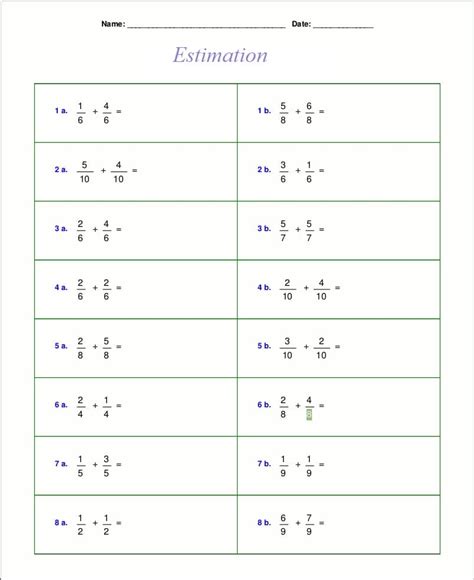Estimation Worksheet 的图像结果