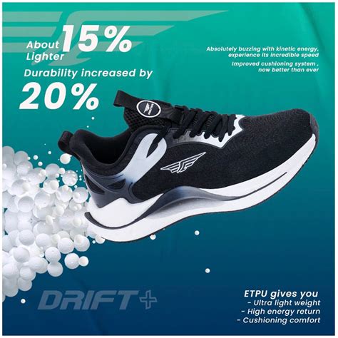 Buy Red Tape ETPU Mens Solid Black & White Walking Shoes Online