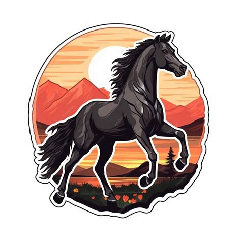 Premium AI Image | A horse with a mountain in the background