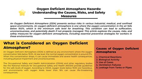 Oxygen Deficient Atmosphere Hazards: Understanding the Causes, Risks ...