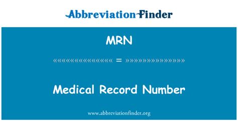 MRN stands for Medical Record Number | Abbreviation Finder