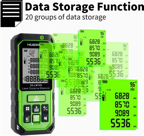 Buy Huepar Laser Distance Measure Green Beam 196Ft/328Ft, Digital Meter ...