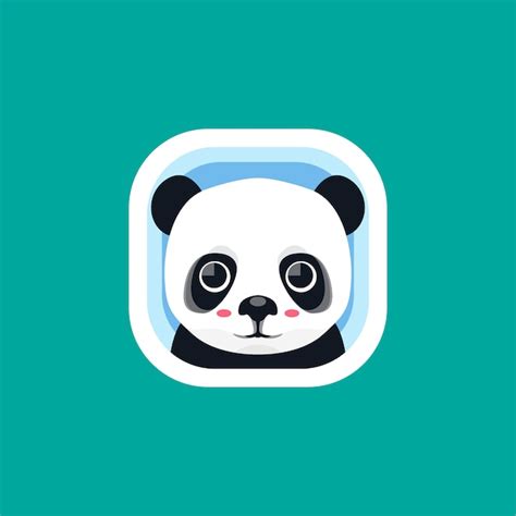 Netter Panda-APP-Ikonen-Logo Vector | Premium Vektor