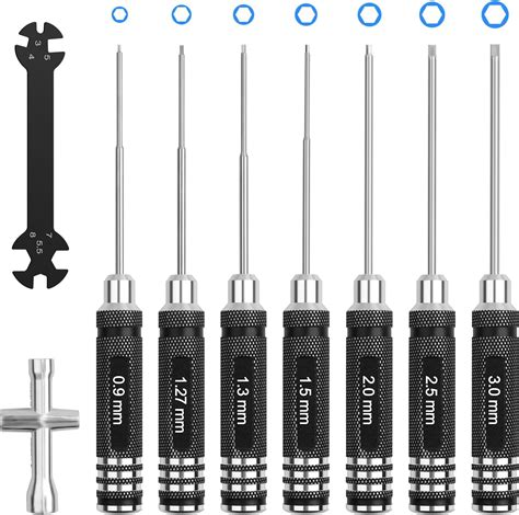 Amazon.com: OUOQUQ 7Pcs RC Hex Screw driver Set - Allen Wrench 0.9mm 1.27mm 1.3mm 1.5mm 2.0mm 2 ...