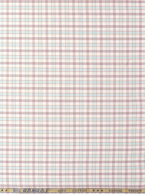 100%Mens Cotton Checked Shirt Fabric White Marcus