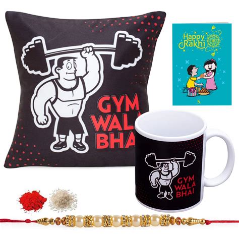 Buy Kaameri Bazaar Rakhi Gift for Brother, Gym wala bhai Quote Printed ...