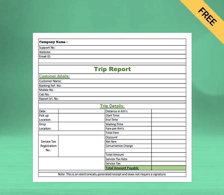 Meru Taxi Bill Format Free Download