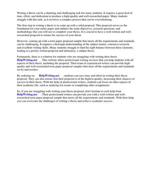 Image result for Term Paper Proposal Example