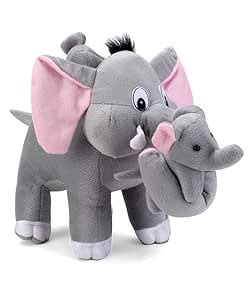Buy YBN Mother Elephant with Two Babies Stuffed Plush Soft Toy for Kids ...