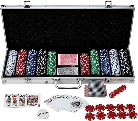 Niku Adult Casino Style 500 Chips/Pcs Poker Chips Set with Aluminum ...
