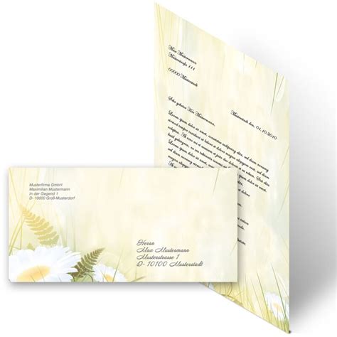 Briefpapier Sets MARGERITEN Briefpapier Set, 20 tlg. DIN A4 & DIN LAN