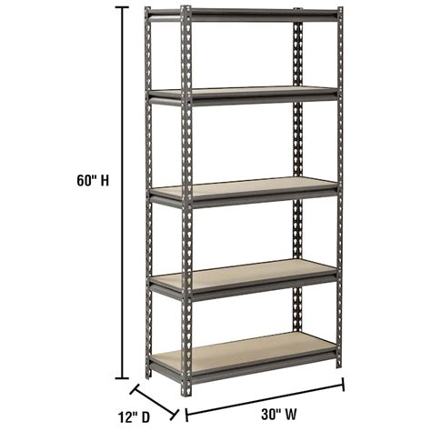 edsal Muscle Rack Steel Heavy Duty 5-Tier Utility Shelving Unit (30-in ...
