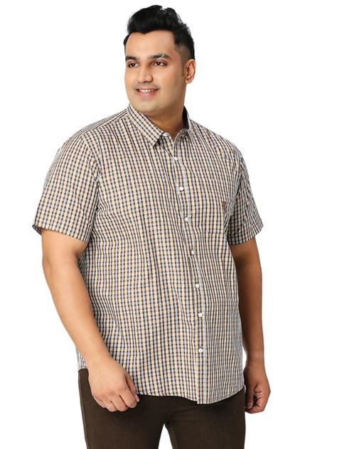 Thomas Scott Mens | Half Sleeve | Checks | Regular Fit Plus Size | 100% ...