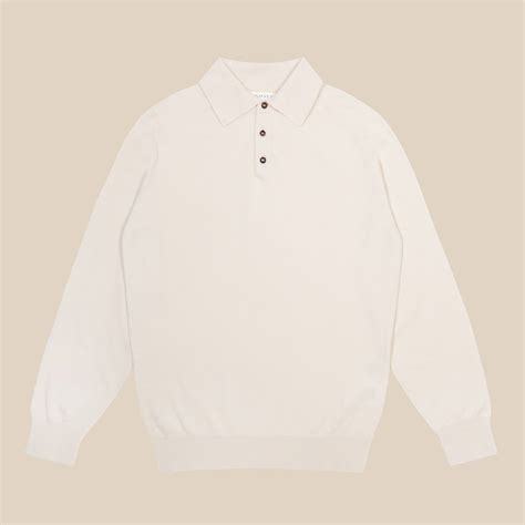 Cashmere Polo Shirt in Cream – Colhay's
