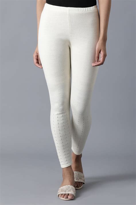 Buy Off-White Ankle Length Tights Online for Woman | WforWoman