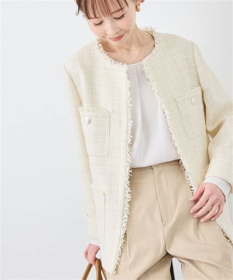 店舗在庫 - セレモニー・通勤対応/ツイードジャケット/リンクコーデ - オフホワイト (15) - 38 ｜J'aDoRe JUN ONLINE