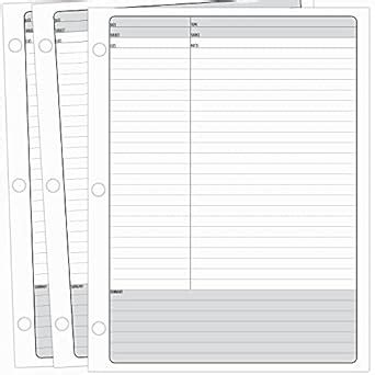 Cornell Style Study Note Taking System Sheets, White, 3 Hole Punch ...
