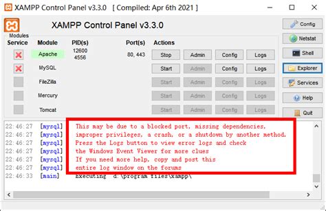 Image result for Xampp MySQL Not Working