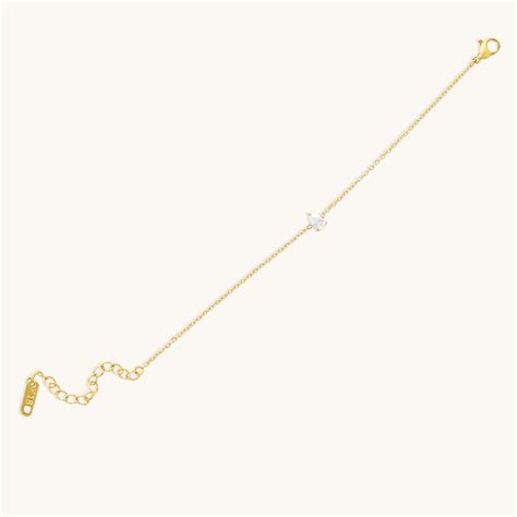 Solitaire Pear Diamond Bracelet | 18K Gold Plated Plated | Elinor Jewels