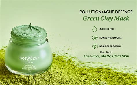 Buy Dot & Key Pollution + Acne Defense Green Clay Mask | Face Mask for ...
