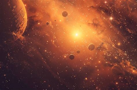 A stunning solar system illustration showing planets and the sun in a ...