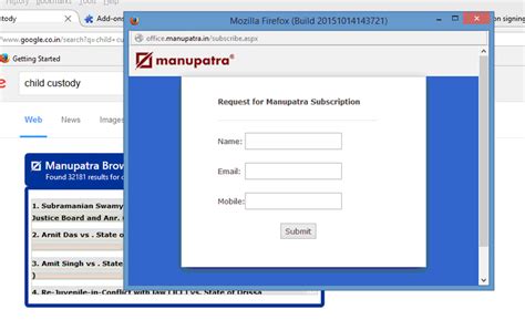 Manupatra Browser Search