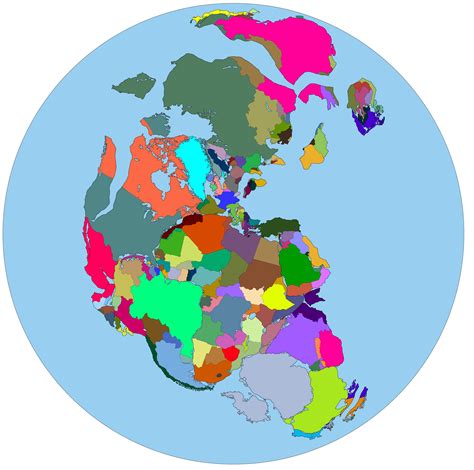 Map of Pangea with current International borders - Vivid Maps