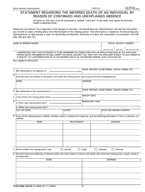 1992-2026 Form SSA-723-F4 - Fill Out, Sign & Share Online | pdfFiller