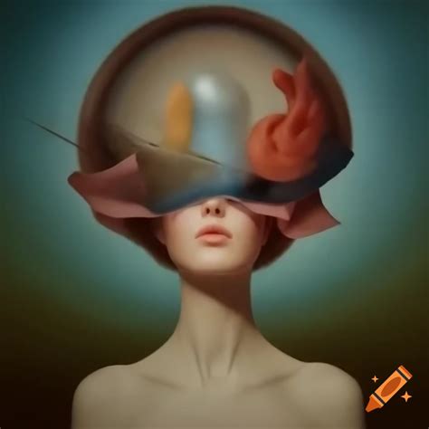 Surrealist artwork displaying abstract forms and imaginative imagery on Craiyon
