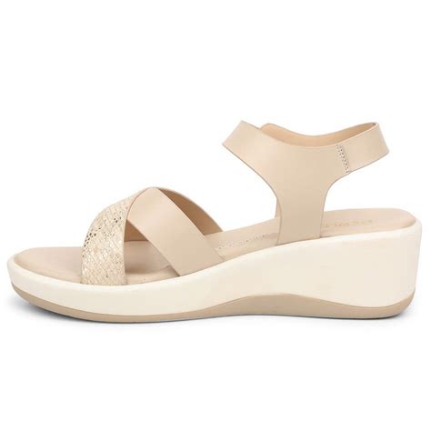 Buy Healers Beige Casual Wedge Heeled Sandal For Women SSAL-7 By Liberty