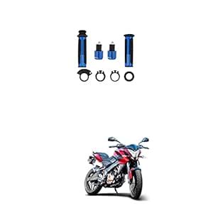 PRIKNIK Motorcycle Gunmetal Rubber Hand Grip For 7/8" 22mm Handlebar ...