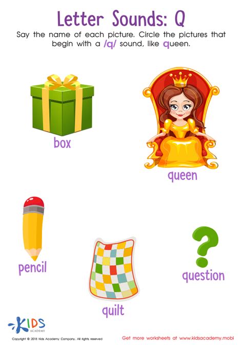 Letter Q Sounds Worksheet: Free Phonics Printable for Kids