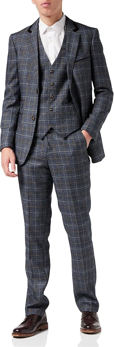 Buy Men’s 3 Piece Tweed Suit Gatsby Retro Prince of Wales Check Smart ...