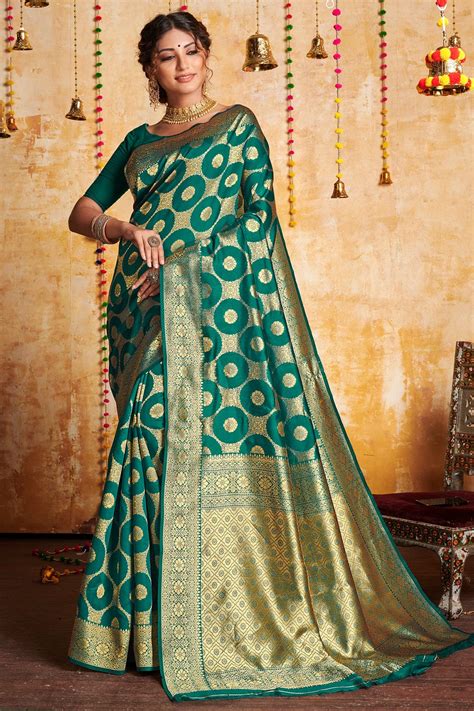 Buy Turkish Blue Silk Saree 28965 Online | Karagiri