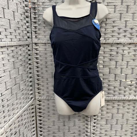 Poolproof Womens Size 14 Blue Bathers