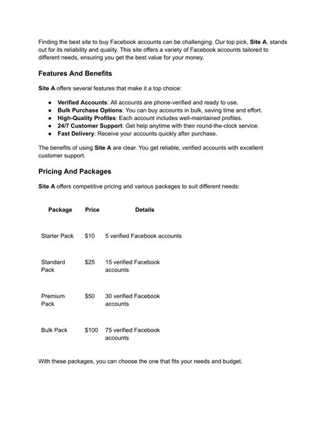 PPT - 10 Best Site To Buy Facebook Accounts (Pva, Bulk & More ...