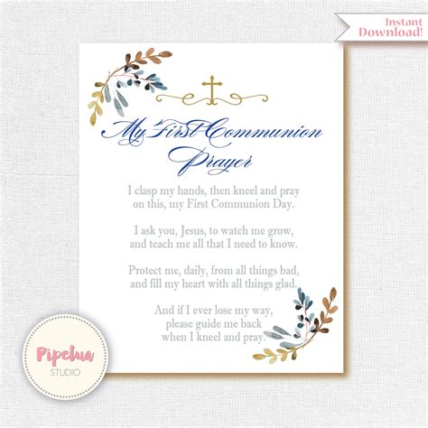 First Communion Prayer. Communion Prayer. Boy First Holy - Etsy
