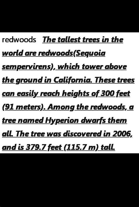 Which Is The Highest Tree Of The World ?? - Brainly.in