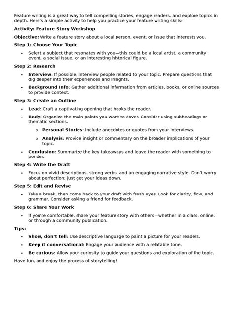 Image result for Science Feature Writing English Example