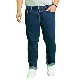Buy Bigbanana Men's Plus Size Solid Dark Blue Jeans(Jace,Dark Blue,10XL ...