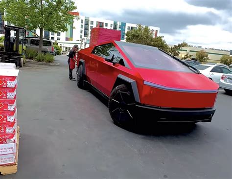 Tesla Cybertruck Owner Wraps His EV in Chrome Red, Can't Go to the Car Wash Anymore - autoevolution