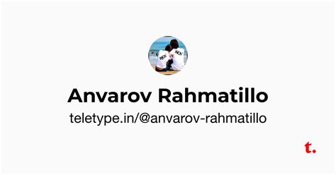 Anvarov Rahmatillo — Teletype