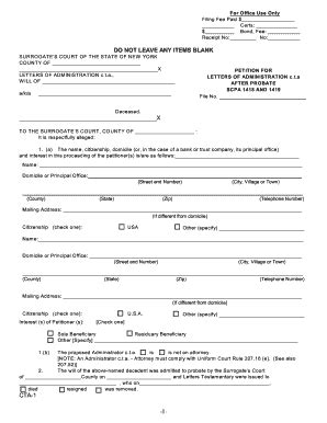 Fillable Online courts state ny DO NOT LEAVE ANY ITEMS BLANK Other ...