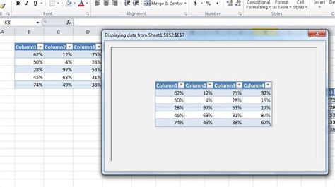 excel - Displaying only a determined range of data - Stack Overflow