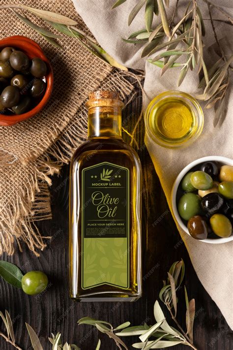Premium PSD | Olive oil bottle mockup design