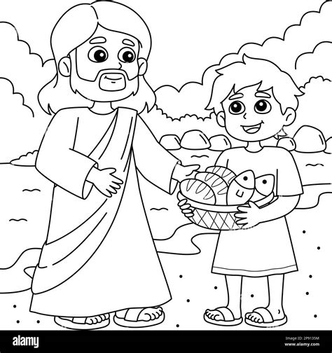 Jesus Feeds 4000 Coloring Page Coloring Pages