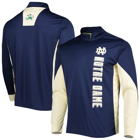 Men's Colosseum Navy Notre Dame Fighting Irish Bart Quarter-Zip Windshirt