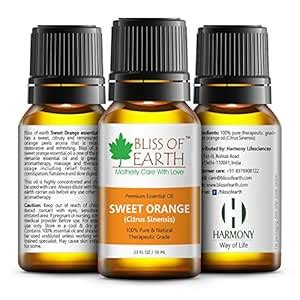Bliss of earth 100% Pure SWEET ORANGE Essential Oil 10 ML Bottle ...