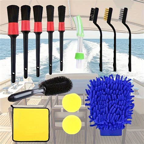 14 pc Cleaning Brush Kit Microfiber Towel Auto Detail Tool – CRAZE